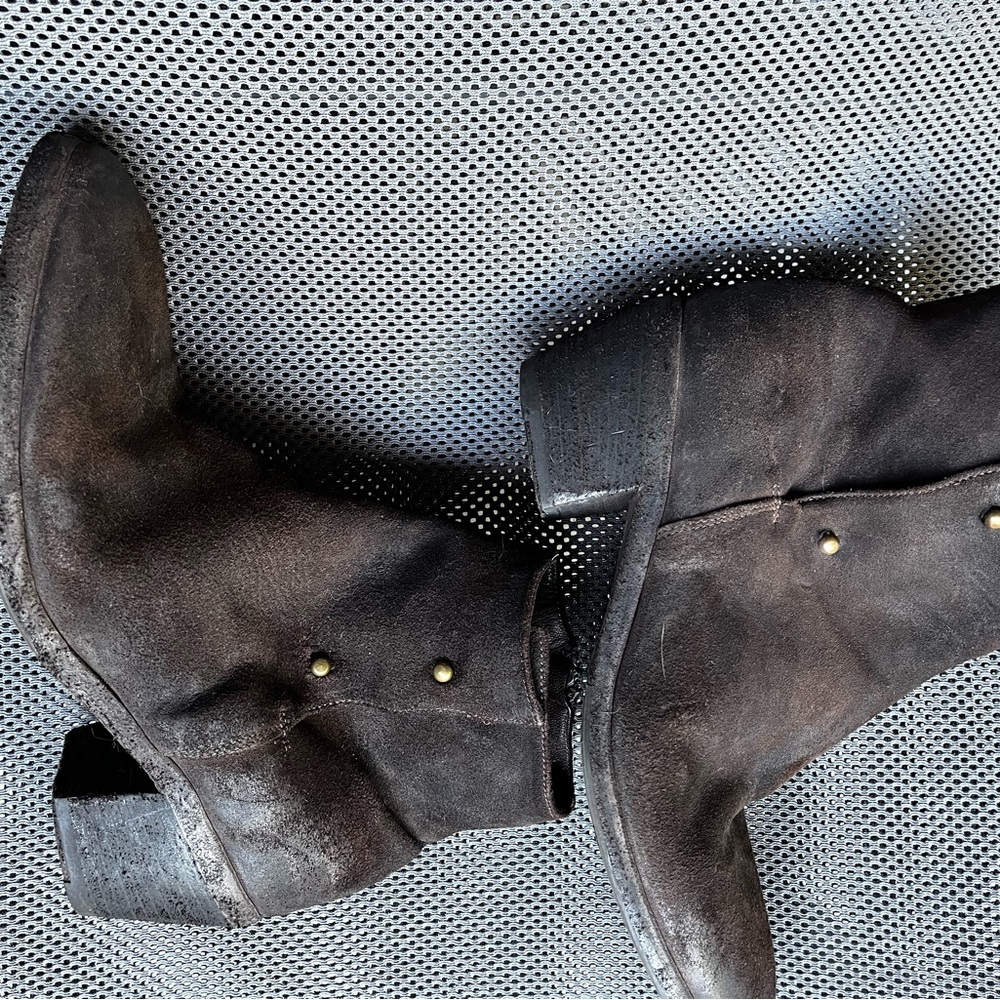 Gidigio chocolate brown suede ankle boots size 40 1/2 or 9.5/10